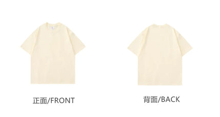 600G Heavy Cotton Short-sleeved T-shirt Men's and Women's Summer Loose Casual Trend Versatile Round Neck Half-sleeved Clothes