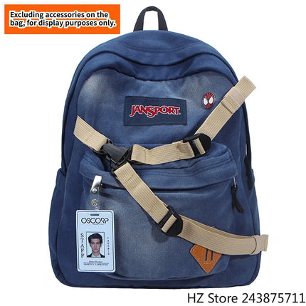 Spider-Man Denim Backpack Spiderman Bookbag Andrew Garfield Backpack Travel BookBag Laptop Bag for Birthday Gift 40X30cm