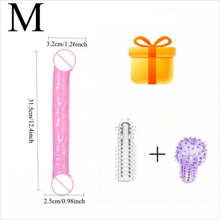 Adult Sex Toy Anal Toy Dual-head Ultra-long and Extra-large Simulated Dual-head Fake Penis, Simulated Penis, Lesbian Dildo 18+