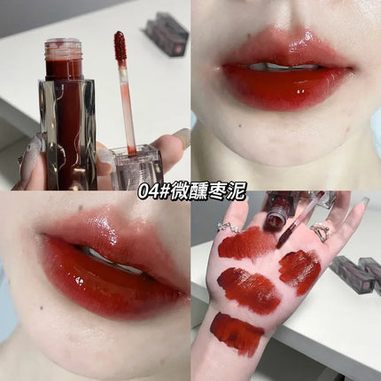6 Colors Lip Gloss Waterproof Mirror Jelly Lip Glaze Water-light Long Lasting Moisturising Glossy Red Tint Lips Makeup Cosmetics