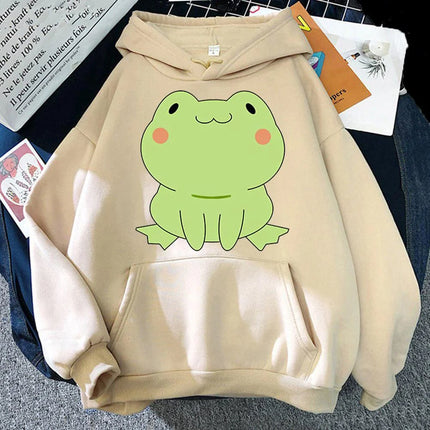 Cute Frog Hoodies Harajuku Casual Streetwear Graphic Print Sweatshirts Unisex Hoodies