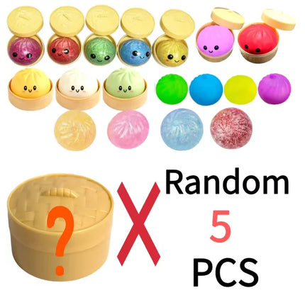 Blind Box Colorful Simulated Dumpling Squishy Relaxing Relieve Anxiety Antistress Enhance Happiness Rebound Squeeze Reliever Toy