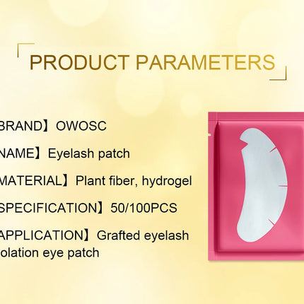 OWOSC 100PCS V Shaped Eyelash Patches Hydrogel Gel Eye Patches Wholesale false Eyelash Extension Under Eye Pads Makeup Tools