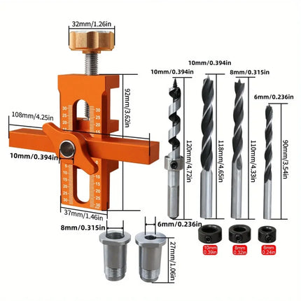 2 in 1 Cabinet Door Installation Positioner,6/8/10mm Rebounder Punched Mounting Jig Wardrobe Cabinet Door Panel Installation Jig