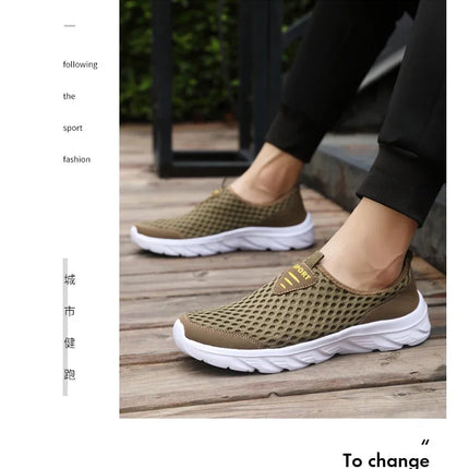 YRZL Lightweight Men Casual Shoes Breathable Slip on Male Casual Sneakers Anti-slip Men's Flats Outdoor Walking Shoes Size 39-46