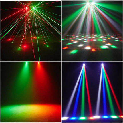 120W 6 Head Moving Head Light RGB Strobe Effect Stage Lighting DMX512 Sound Control For Party DJ Disco Show With Mobile stand