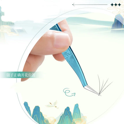 1PC  False Lashes Eyelashes Extension Tweezers 5 colors volume fans Pliers Nail Clips non-slip Professional Beauty make up Tools