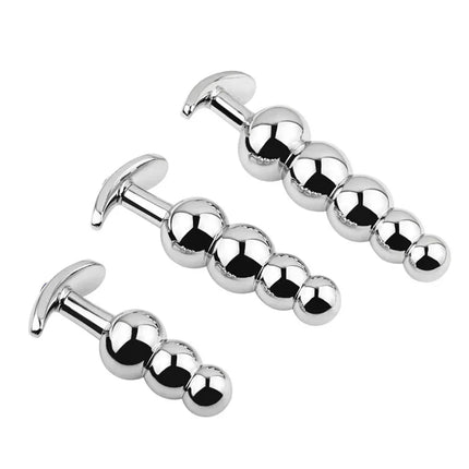 Metal Anal Beads Butt Plug Set Wearable Small Large Anal Plug G Spot Dildo Insert Vagina Extender Anus Sex Toy For Woman Man