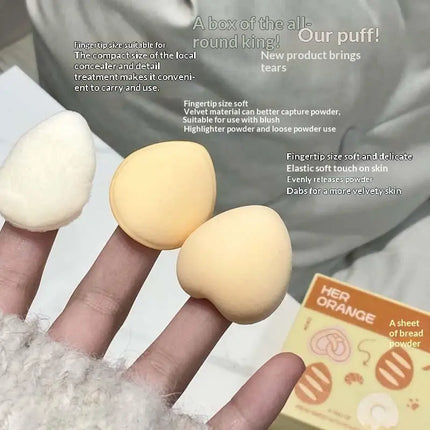5Pcs/Box Ultra Soft Thumb Makeup Sponge Set Plush Non Absorbent Dry Wet Application Portable Cosmetic Tool