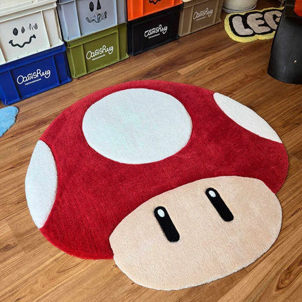 Mario Mushroom Bedroom Decor Carpet Thickened Plush Carpets for Living Room Home Creativity Floor Mat Fluffy Soft Children's Rug