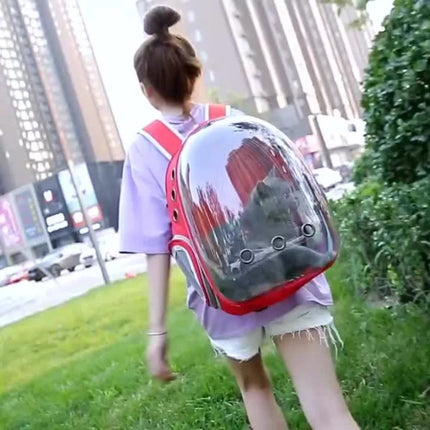 Cat Backpack Carrier with 360° Transparent Bubble and Breathable Design – Spacious Lightweight Travel Bag for Outdoor Adventures
