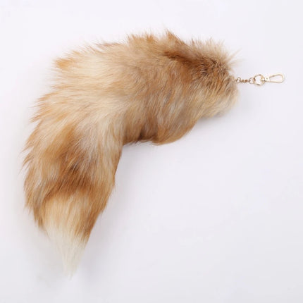 40cm Furry Animal Tails Keychain Gifts Cute Plush Fox Tail Keyrings for Women Bag Backpack Car Key Charms Wholesale