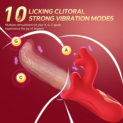 Powerful Tongue Licking Vibrator Female G-Spot Vagina Massager Dildo Thrusting Swing Clitoris Stimulator Women Sex Toy for Adult