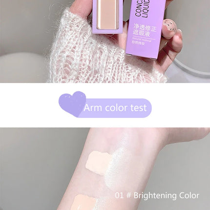 Color Correction Liquid Concealer White Foundation Makeup Base Face Brighten Cover Up Dark Circles Waterproof Concealer Stick