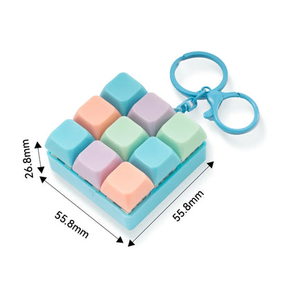 9 Keys Keyboard Fidget Toy Keychain Stress Relief Toys Finger Button Game Antistress Keycap Pendant for Children Adults Gift