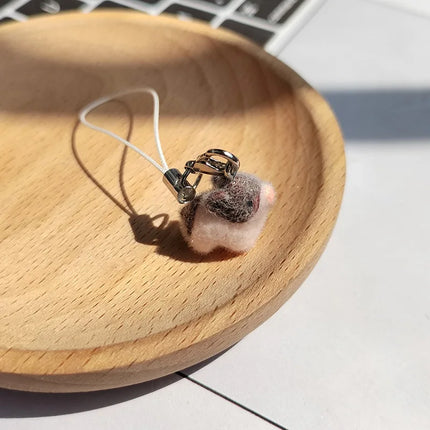 Fluffy Alpaca Elk Capybara Animal Keychains Resin Cartoon Lovely Funny Garlic Goose 3D Doll Pendant Bag Box Car Key Ring Jewelry