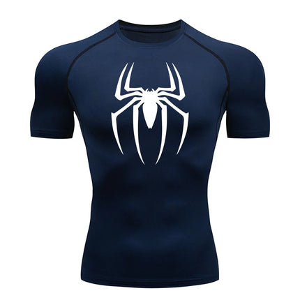 Men's Spider Print Sports Top - Quick-Dry Breathable / Men's Spider Print Sports Top - Quick-Dry Breathable