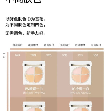 Joocyee Concealer 4-color Palette Facial Makeup Foundation Cream Invisible Pores Full Coverage Brighten Korean Makeup Cosmetics