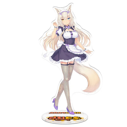 Anime Nekopara Chocolat Vanilla Twin Sisters Stand Model Plate Keychain Desk Decor Cat Girls Acrylic Figures Standing Sign Gift