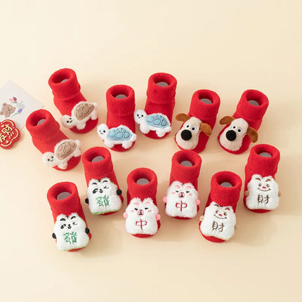 Newborn Cotton Winter Autumn Baby Girls Boys Kids Socks Infant Christmas Santa Claus Terry Warm slippers Children Sock 0-3years