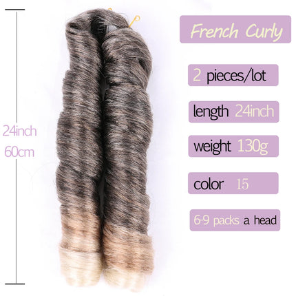 Full Star Ombre Brown Italian Curly Synthetic Braiding Hair Extensions Crochet Braids Bulk Hair Bundles Pre-Stretched Hair