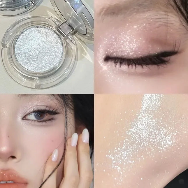 Diamond Grey Blue Highlighter Eyeshadow Palette Shine Pearlescent Face Body Brighten Glitter Natural Gloss Contour Makeup