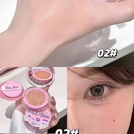 Gege Bear Clear  Air Cushion Cream, Natural, Hydrating, Long-Lasting, Coverage for Dry and Oily Skin Types to Even Skin Tone