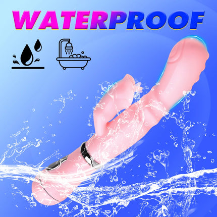 Powerful Rabbit Vibrator G-Spot Clitoris Stimulator Tongue Licking Dildo Thrusting Vagin Massager Masturbation Sex Toy for Women