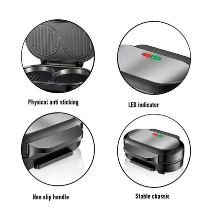 Omelette Maker Non Stick Double Mini Pancakes Maker Burger Breakfast Machine Small Electric Grill Ideal for Breakfast Lunch