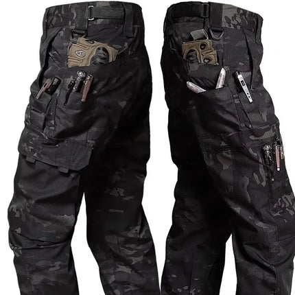 Autumn and Winter Tactical Camouflage Pants Men's Shark Skin Soft Shell Work Pants Outdoor Multi Pocket Windproof Combat Pants