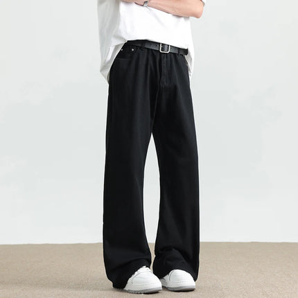 Retro American High Street Workwear Pants Soldier Vibe Straight Leg Faded Denim Casual Trousers Men Women Summer Trendy