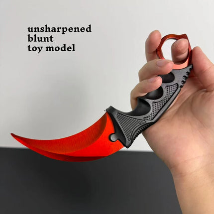 10styles Cs Karambit Metal Model with Plastic Sheath Game Peripheals Colorful Claw Knives Outdoor Training Props Safety Toys Boy