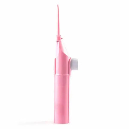 Portable high-pressure oral irrigator - manual tooth cleaner with grip, nozzle attachment for gum health