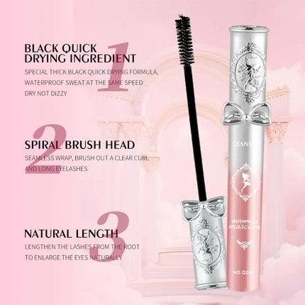 Cute, Curly, Long-lasting Mascara, Water-resistant and Non-dusting. Black Mascara.