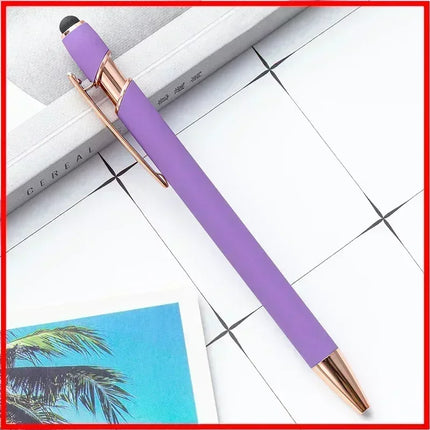 200 Pcs Light - Metal Capacitive Universal Touch Screen Stylus Ballpoint Pen Writing Stationery Office Gifts Free custom Logo
