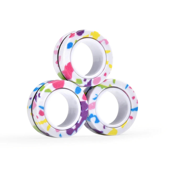 Magnetic Rings Fidget Toy Pack Classroom Goody Bag Stuffers Gifts for Teen Boys School for Kids Party Favors Cool Gadget Toy Set