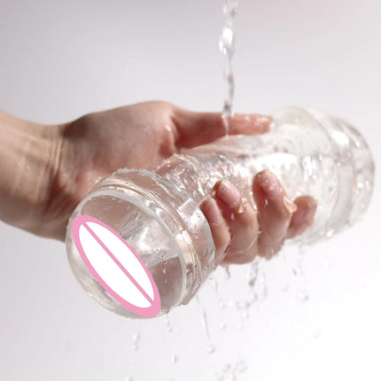 Male Masturbator Cup Soft Pussy Sex Toys Transparent Vagina Adult Endurance Exercise Sex Products Vacuum Pocket Cup for Men 18+
