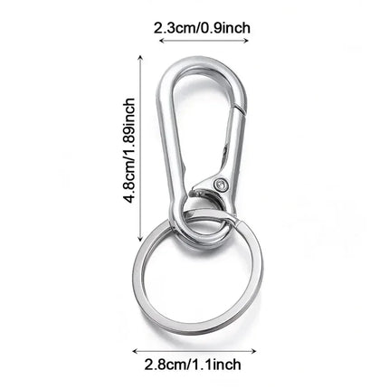 1-5pcs Waist Hanging Key Rings Stainless Steel Holder Keychains Buckle Clip Gourd Climbing Hook Car Strong Carabiner Key Chain