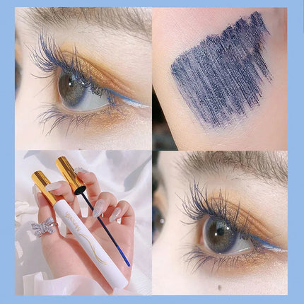Merssitin Waterproof Mascara Slender Long Curly Mascara Does Not Smudge Blue Mascara Waterproof Mascara Sexy Clear Mascara