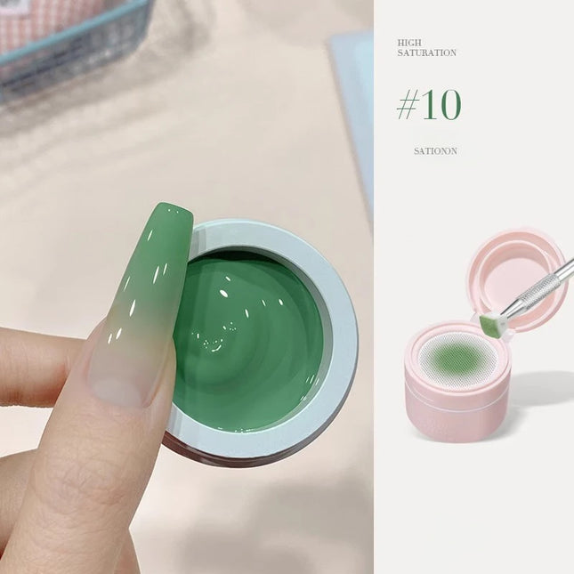 12 Colors Nail Polish Patting Glue Pink Color Nail Art Air Cushion Glue High Saturation Gypsum Painting Glue for DIY Home Salon