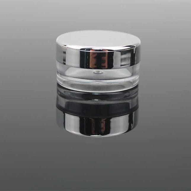 50Pcs Makeup Jar Cosmetic Plastic Small Bottle 3g Empty Container with Rose Gold Lid for Eyeshadow Cream Lip Balm Container