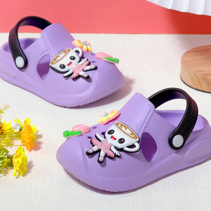 Girls' Slippers with Cute Charms Summer Garden Shoes Beach Sandals Non-slip Breathable Clogs for Girls Indoor & Outdoor Footwear