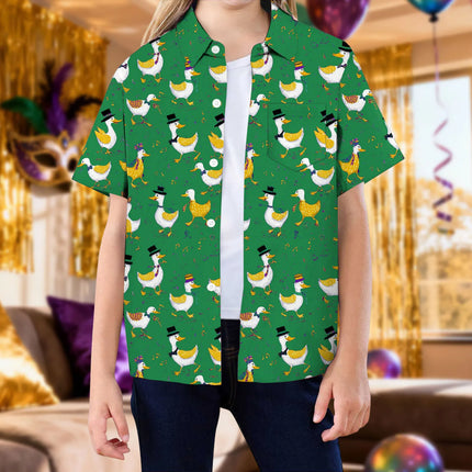 T Shirts Duck Shirt For Kids Funny Rubber Duck Print Colorful Carnival Shirt Button Down Children'S Clothing 아동복
