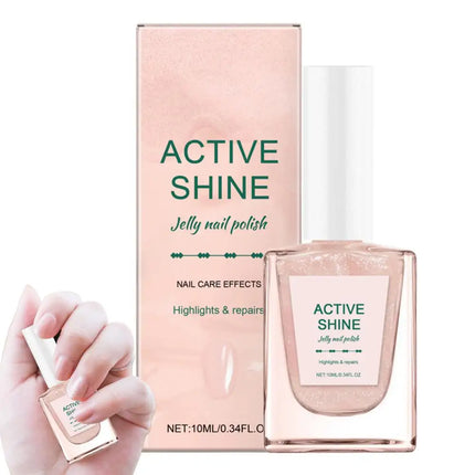 10ml Jelly gel polish Ultra-Shiny 2 in 1 Nude Gel Polish Jelly Amber Gel Nail Polish for Girls Women Quick Dry Nail Strengthener