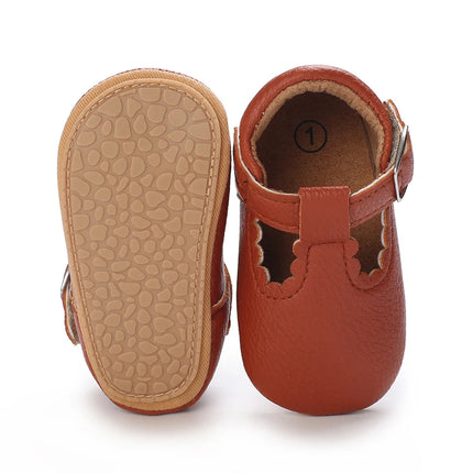 Breathable Newborn Baby Shoes Baby Boy Girl Shoes Girl Classic Bowknot Rubber Sole Anti-slip PU  Toddler Shoes First Walker