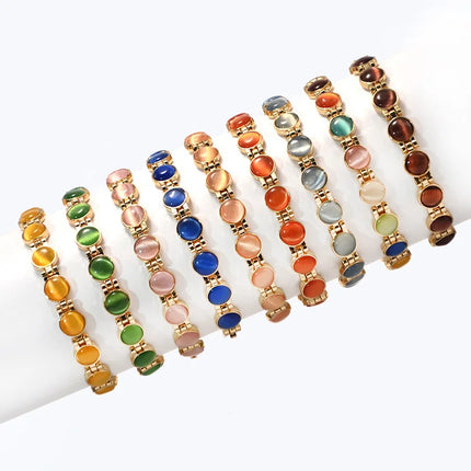 Wu's 2022 Hot Selling New Products Plated 18K Gold Opal Bracelet Magnet Bracelet for Women Energy Magnetic Bracelet