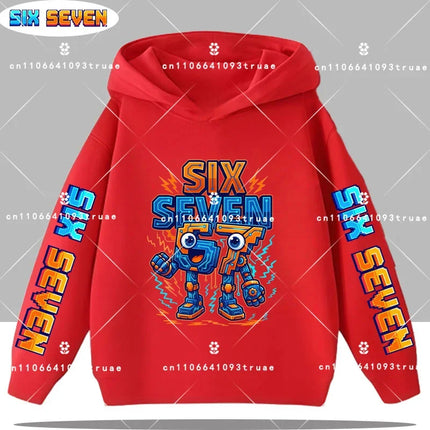 Autumn Children's Comfortable Hoodies 67 Six Seven Digit Print Kid Cute Fleece Sweatshirt Boys Girls Casual Fashion Sport Hooded