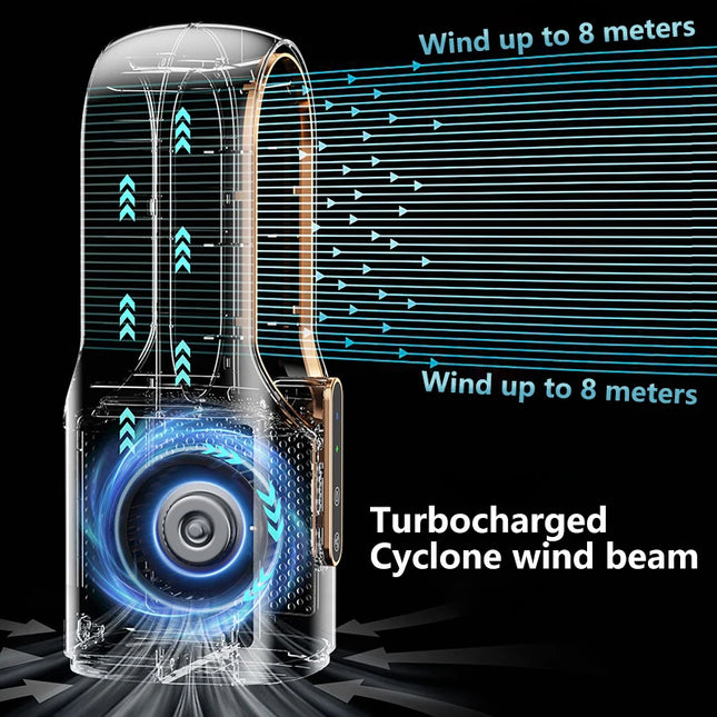 Portable USB Leafless Air Cooler Electric Desktop Fan 6-Speed Silent Timer Air Conditioner Cooling Humidifier Conditioning Fan