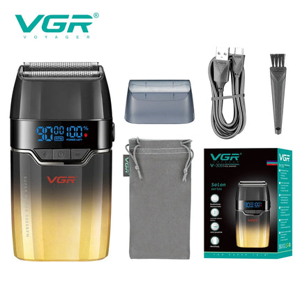 VGR Face Shaver 9000 RPM Foil Shaver LED Electric Shaver Professional Beard Trimmer Reciprocating Shaving Machine for Men V-377