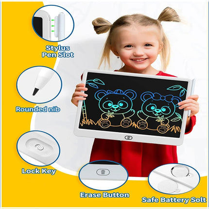 16 Inch/13 Inch LCD Drawing Tablet Writing Board Doodle Chalkboard Message Board Educational Gift for 3-12 Years Kids Travel Toy
